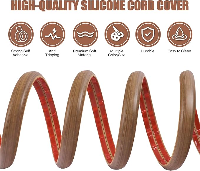 Floor Cord Cover Cable Cavity Self Adhesive Cord Hider Floor 3.3FT Floor Cable - Image 3