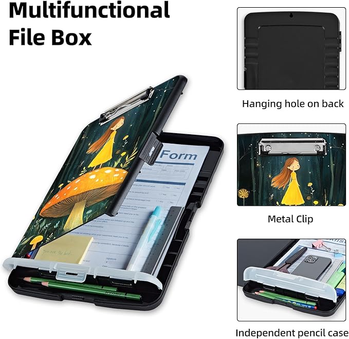 Clipboard with Storage Box & Pen Holder, Heavy Duty Clip Boards 8.5x11 - Image 3