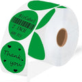 2 Inch Green Round Thermal Labels, 600 Labels/Roll, Self-Adhesive Circle by BriCabel