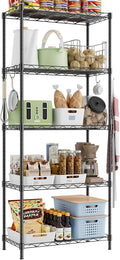 Storage Shelves, 21.3" W x 11.8" D x 58.5" H Wire Shelving Unit Loads 550LBS by ROOMTEC