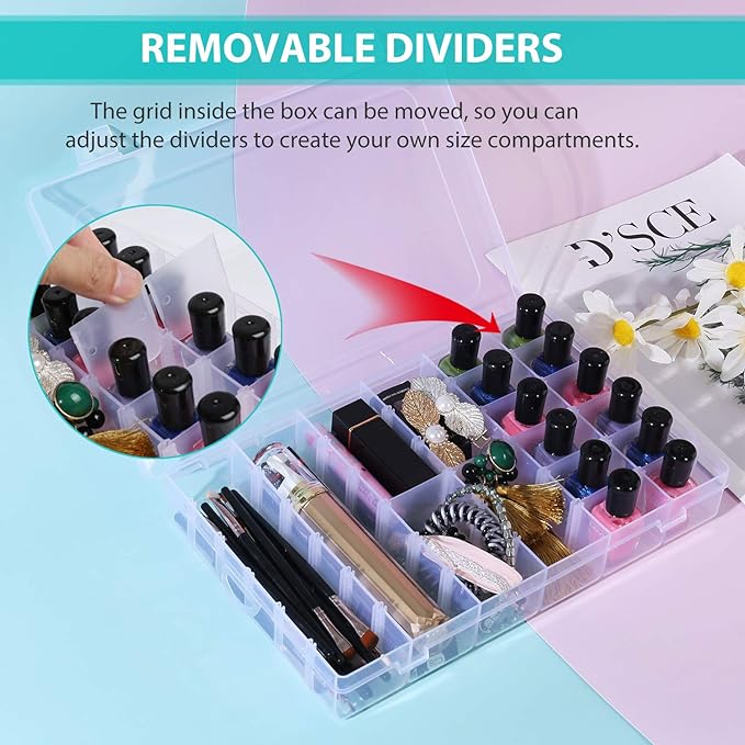 2 Pack 36 Grids Bead Organizer Box, Plastic Craft Organizers and Storage - Image 3