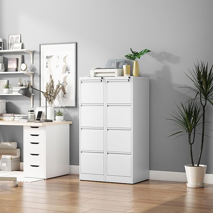 4 Drawer File Cabinet with Lock, Vertical Filing Cabinets - Image 8