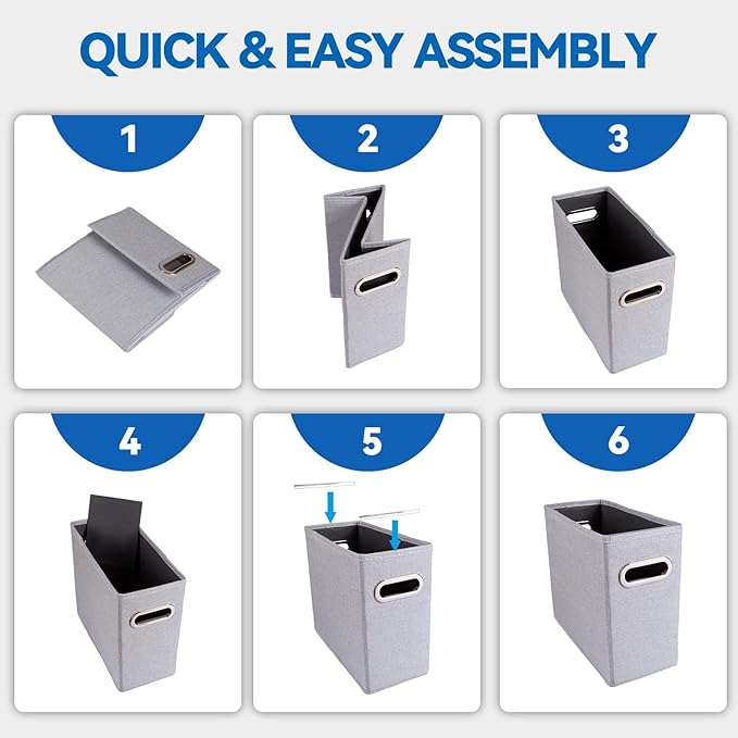 8 Packs Letter Size File Organizer, File Folders Organizer, Fabric Storage Box - Image 6