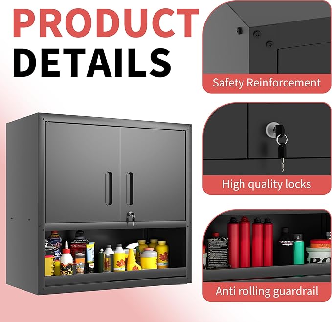 Garage Wall Cabinet Metal Storage Cabinet - Image 4