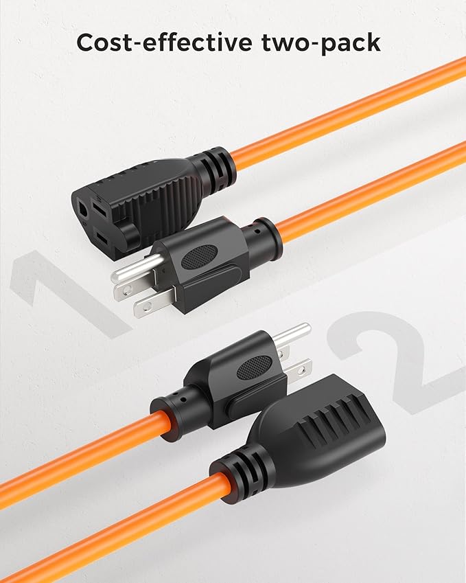 Cable Matters 2-Pack 16 AWG Heavy Duty 13A Power Extension Cord - 10ft - Image 7