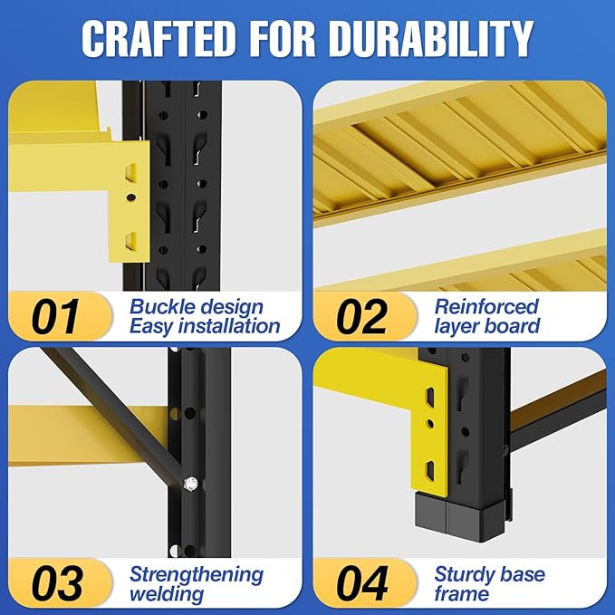 torage Shelves, Garage Shelving Heavy Duty Metal Adjustable Garage Shelves - Image 3