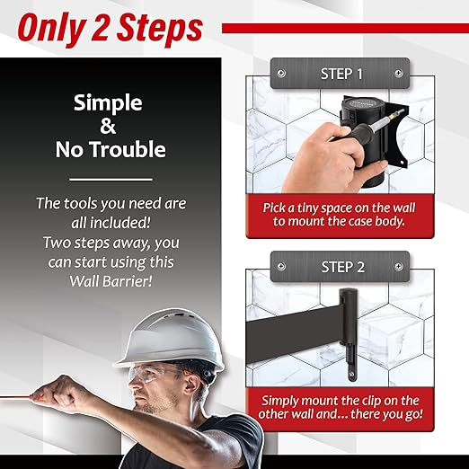 DuraSteel Wall Mount Crowd Control Retractable Belt Barrier - Image 6