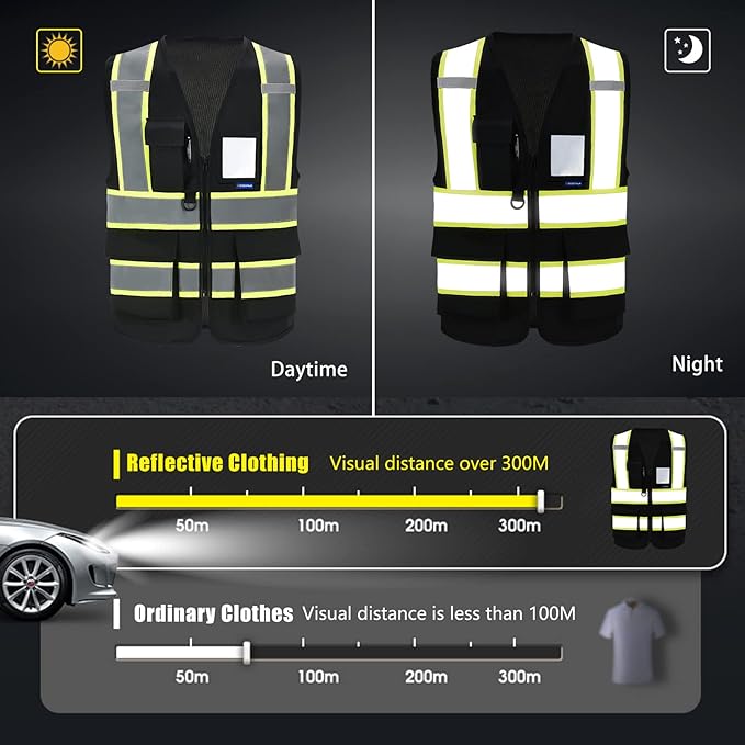 AYKRM 11 color High Vis Reflective Safety Vest - Image 3