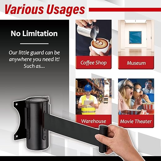 DuraSteel Wall Mount Crowd Control Retractable Belt Barrier - Image 4