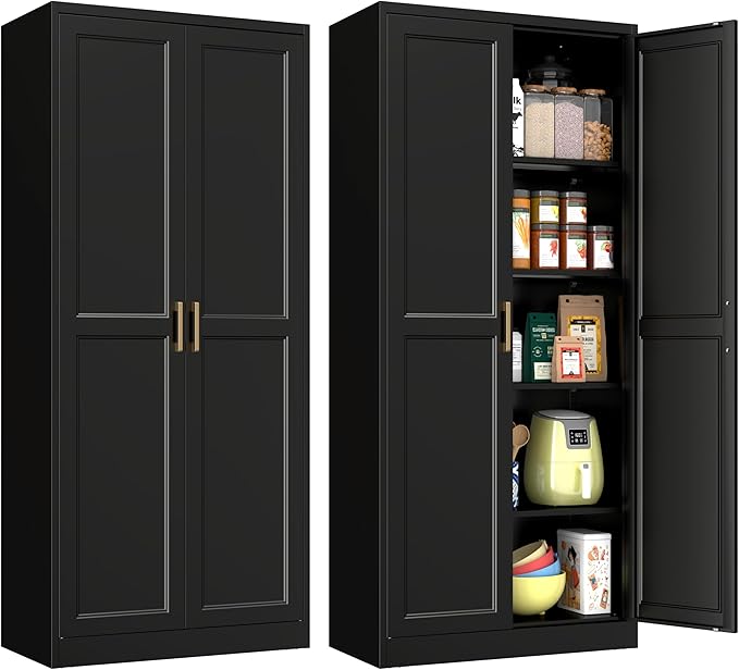 Pantry Cabinet, 71 Inch Tall Kitchen Storage Cabinet, Metal Pantry Cabinet by POLUP