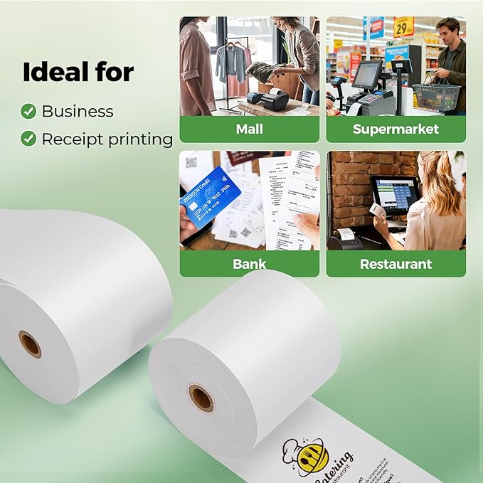 MUNBYN Thermal Paper 3 1/8 x 230ft, 5 Rolls Receipt Paper Work - Image 7