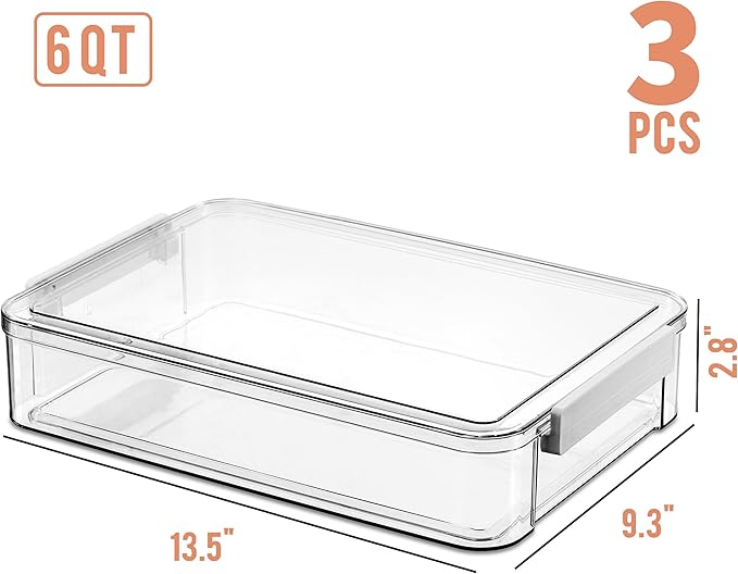 Citylife 3 PCS 9 x 13 Plastic Storage Bins - Image 3