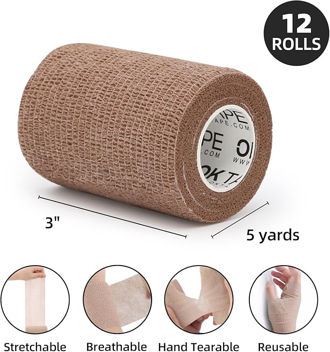 OK TAPE Self Adherent Cohesive Bandages Wrap - Image 2