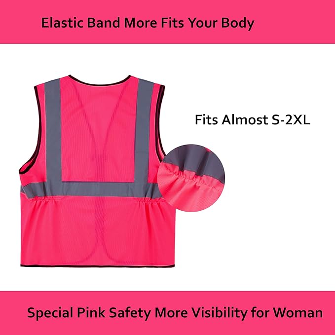 Pink Safety Vests 10 Pack - Image 4