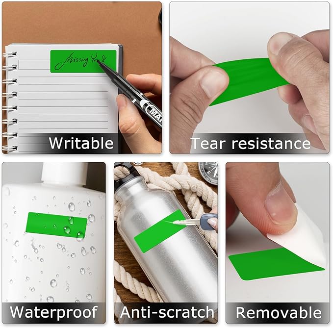 Green Color Coding Labels 1 × 2 Inches Self-Adhesive Vinyl Rectangle Stickers - Image 6