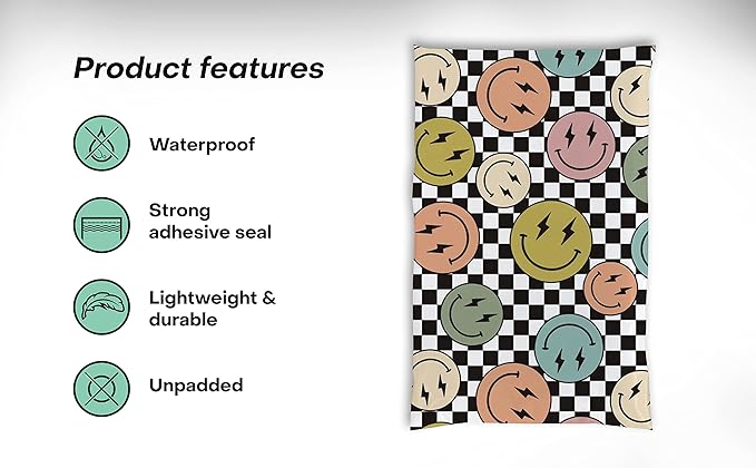 6x9 Poly Mailers – Smiles Checkerboard – Waterproof, Tear-Resistant Shipping - Image 4