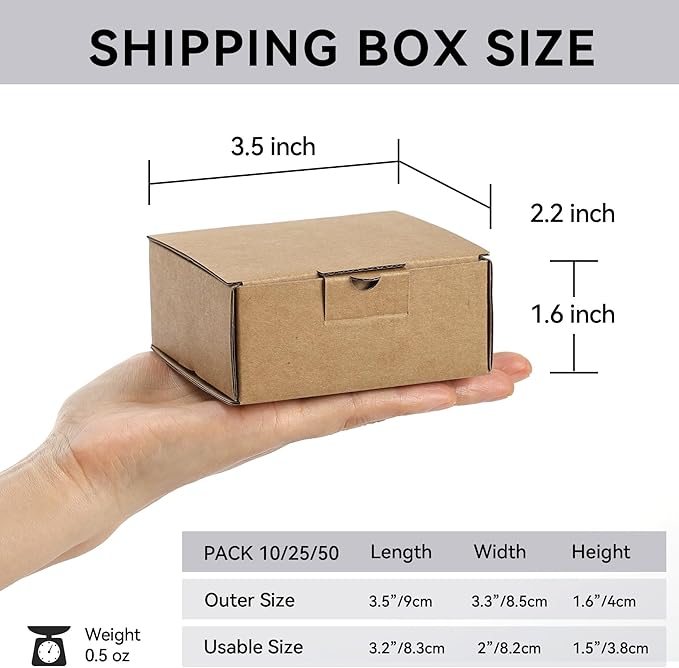 Small Shipping Boxes 3.5x2.2x1.6 Inches, Gift Packaging - Image 2