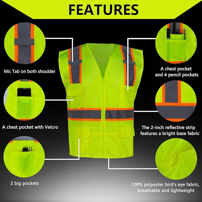 FONIRRA 3 Pack Hi Vis Safety Vest - Image 4