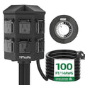 TiFFCOFiO Outdoor Power Strip Waterproof, 24 Hour Mechanical Timer, 6 ft by TiFFCOFiO
