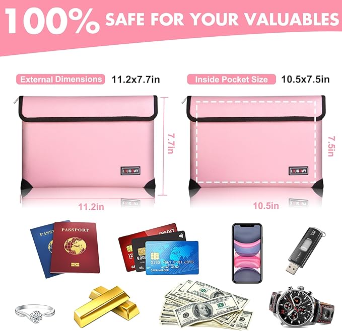 Fireproof Bag with 5200℉ Thermal Insulated, Waterproof Fireproof document bag - Image 6