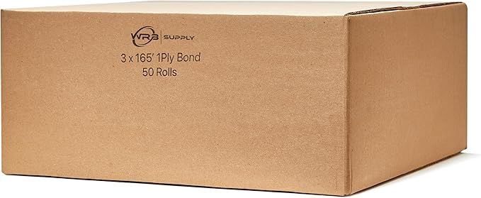 WRB SUPPLY 3" x 165' 1-Ply Bond Paper Roll - Image 6