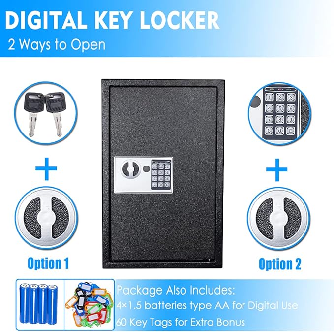 UMEKEN Key Box Wall Mount 150 Position Valet Digital Car Key Cabinet Lock Box - Image 4