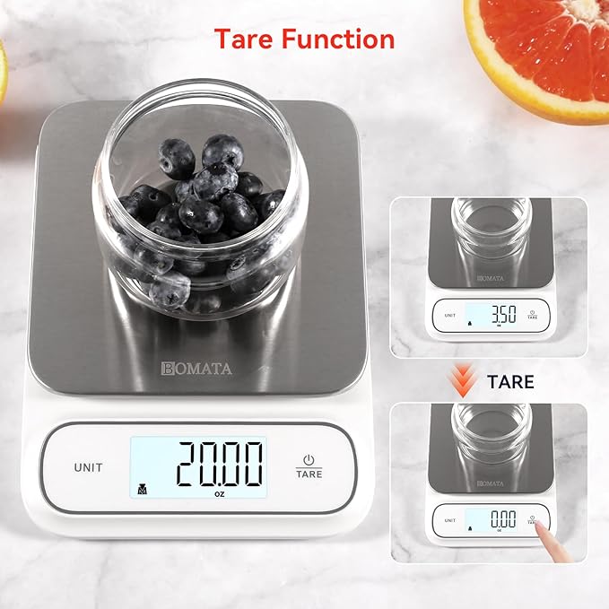 BOMATA Waterproof IPX6 Kitchen Scale, 0.1 g/0.01 oz High Precision, 5 kg/11 lbs - Image 7