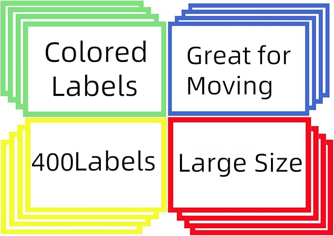 400 Large Moving Labels for Boxes Color-Coded Label Stickers Packing Labels for - Image 8