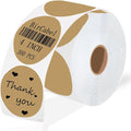 4 Inch Large Brown Circle Thermal Labels, Self-Adhesive Round Inventory Stickers by BriCabel