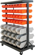 TRINITY 7-Tier Dual-Sided Rolling Bin Rack, 330 Pound Capacity, Includes 94 by TRINITY