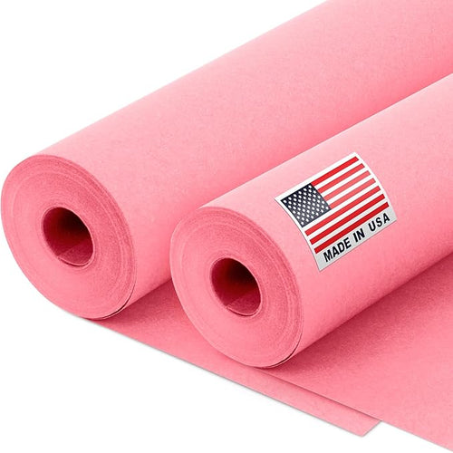 12" x 1200" Pink Kraft Paper Roll, 45 lbs Thickness, Made in USA Colored Craft by Paclord