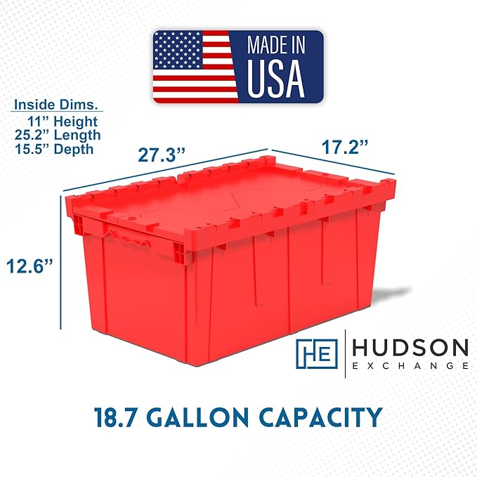 Hudson Exchange 27.3 x 17.2 x 12.6 Storage Tote Distribution Container - Image 2