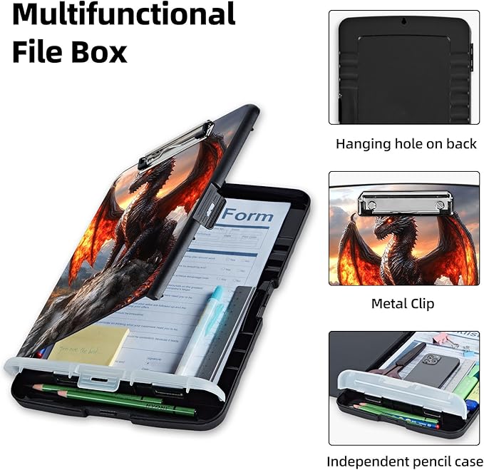 Clipboard with Storage Box & Pen Holder, Heavy Duty Clip Boards 8.5x11 - Image 3
