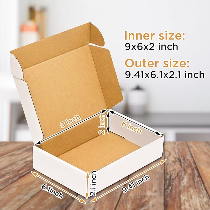 50 Pack, Small Shipping Box, Corrugated Mailer, Wonfer Cardboard Box - Image 2