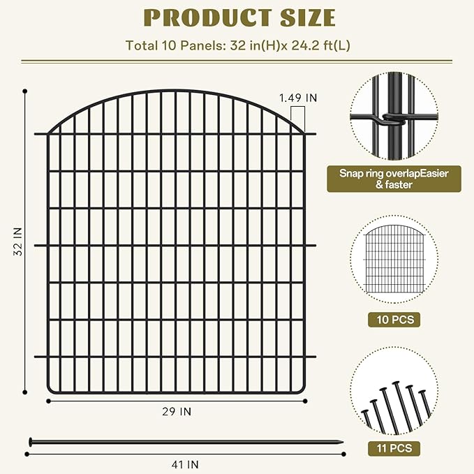 10 Panels No Dig Garden Fence - Image 2