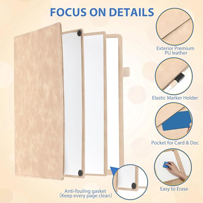 6 Sides Whiteboard Notebook Portable Whiteboard Dry Erase Notebook Portable Dry - Image 4