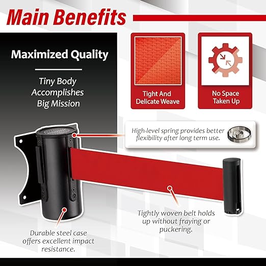 DuraSteel Wall Mount Crowd Control Retractable Belt Barrier - Image 3