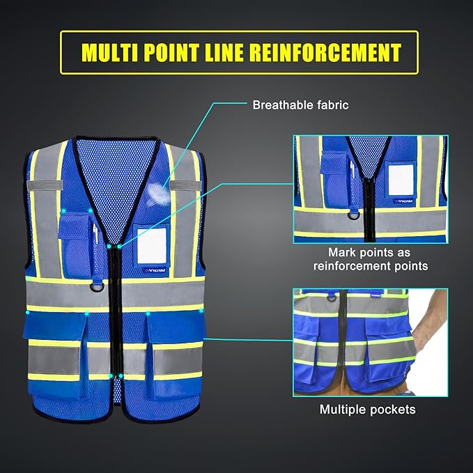 AYKRM 11 color High Vis Reflective Safety Vest - Image 2