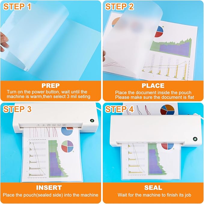 CAREGY Thermal Laminating Pouches, 300 Pack Laminating Sheets, 3 Mil, 9 x 11.5 - Image 7