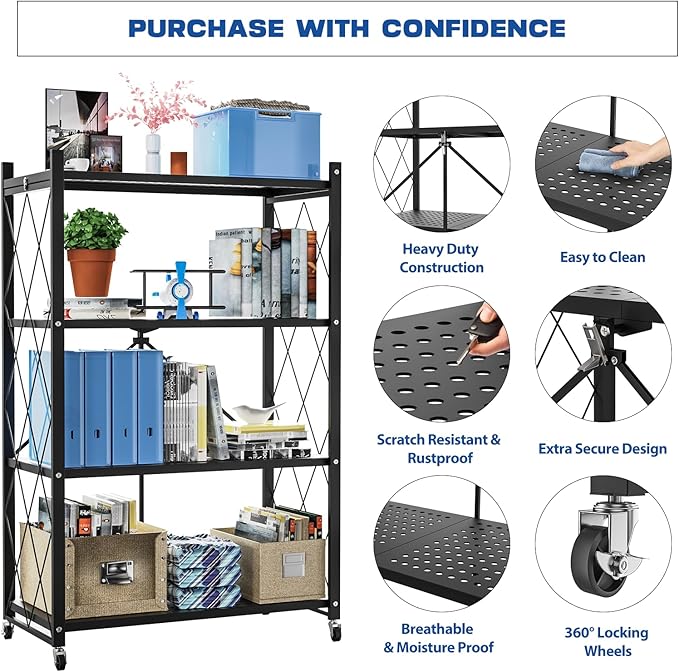 Lifetime Home 4-Tier Foldable Storage Shelf - Image 4