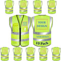 10 Pack Mesh Safety Vest Custom Logo High Visibility Reflective Vest by BeautyWill