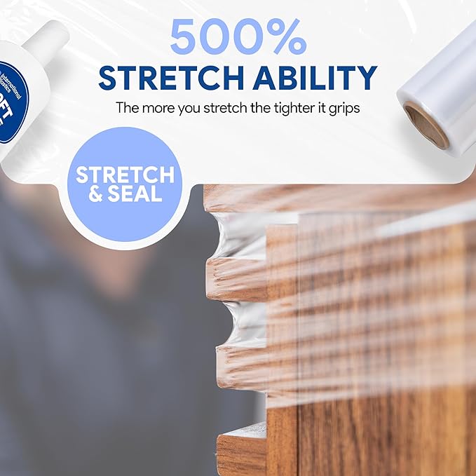 International Plastics Co. 12 Pack of 5" Plastic Stretch Film Wrap - Image 4