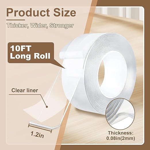 Double Sided Tape Heavy Duty, Nano Double Sided Adhesive Tape, Weatherproof - Image 2