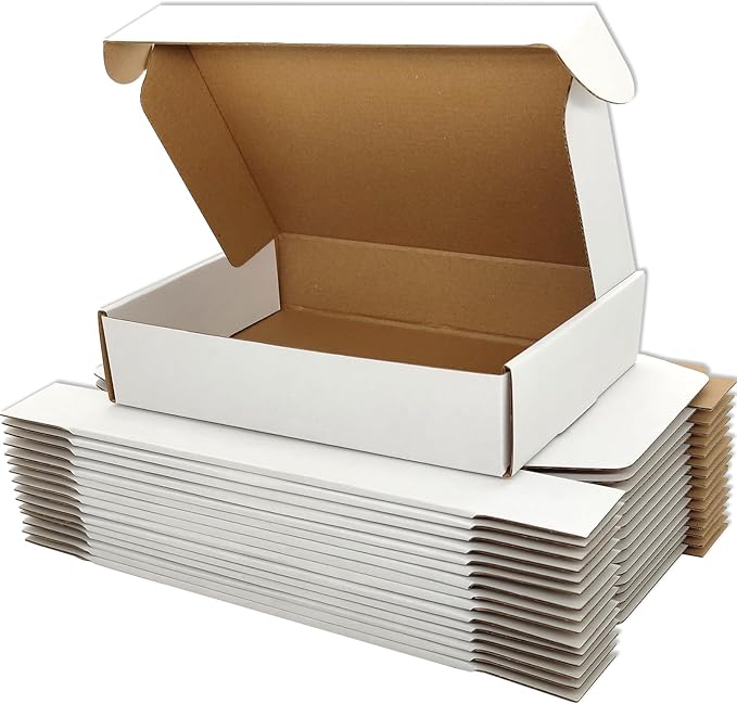 Small White Shipping Boxes for Small Business Pack of 25-7x5x2 inches Cardboard by Lmuze