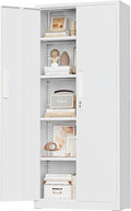 Crownland 63" Metal Storage Cabinet, Lockable Garage Storage Cabinets, High by Crownland