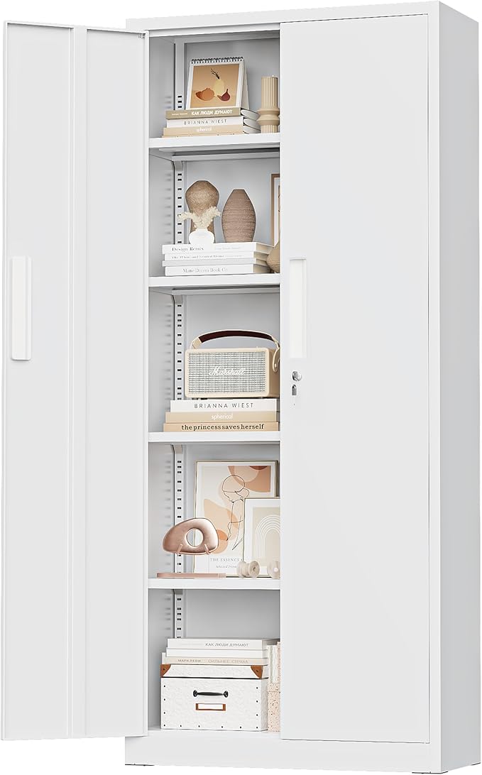Crownland 63" Metal Storage Cabinet, Lockable Garage Storage Cabinets, High by Crownland