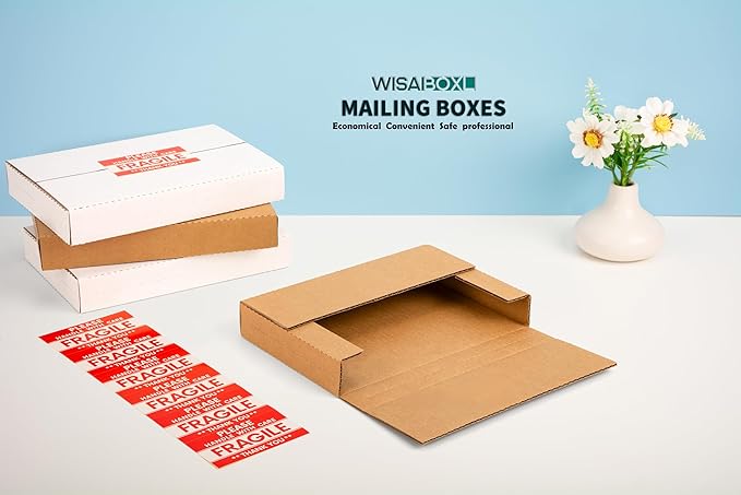 9x6x1.3 inch Shipping Boxes, Easy-Fold Multi-Depth DVD Mailer Box - Image 6