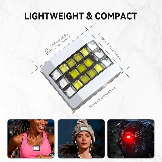 Running Lights for Runners, Clip on Flashlight, Rechargeable LED Safety Light - Image 7