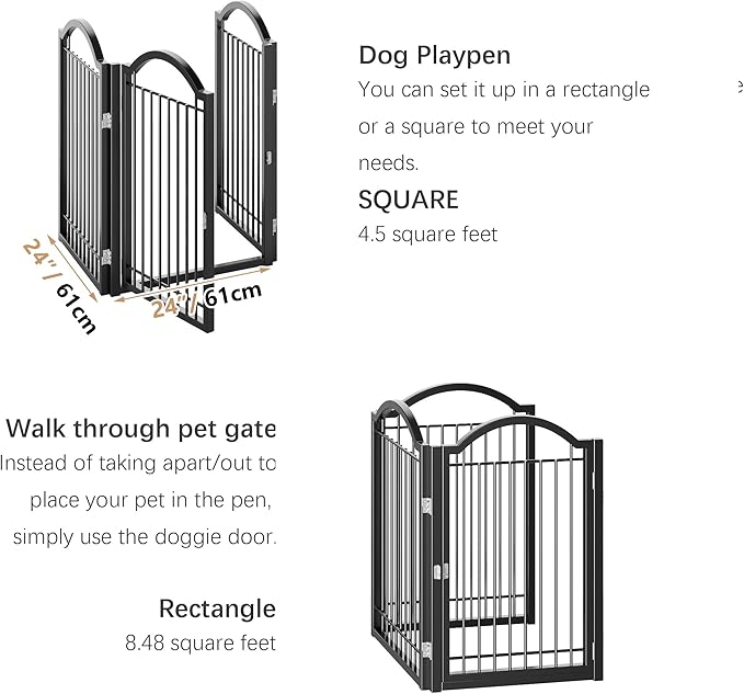 BHG Metal No-Assembly Freestanding Dog Gate - Image 5
