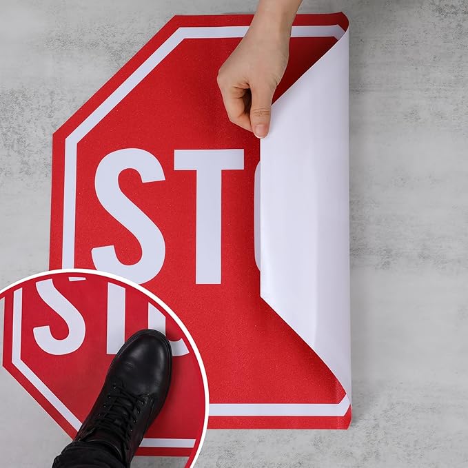 Nuanchu 5 Pcs Stop Floor Sign Stickers - Image 3